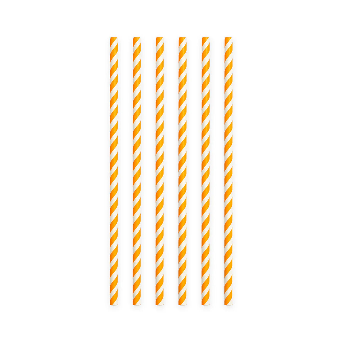 Papieren Rietjes Oranje Gestreept 19,7cm 20st