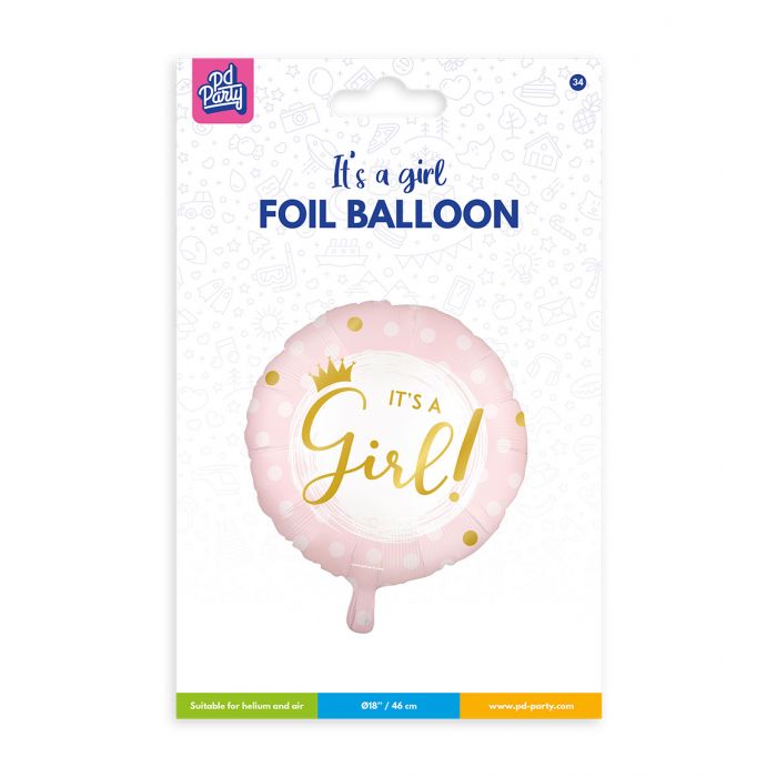 Folieballon It’s a Girl 45cm