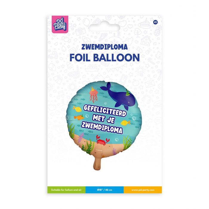 Zwemdiploma Helium Ballon 45cm