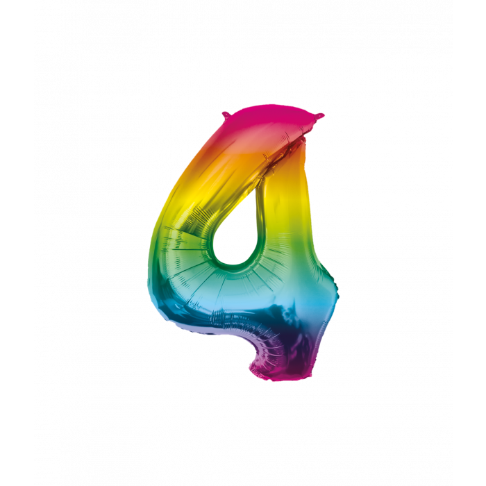 Folieballon Regenboog 86cm - Cijfer 0 t/m 9 Jaar