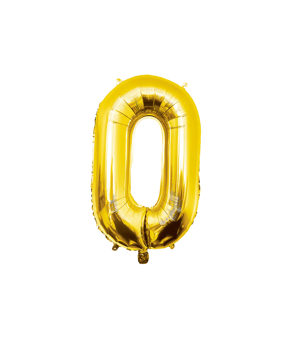 Folieballon 0 Jaar Goud XL 86 cm