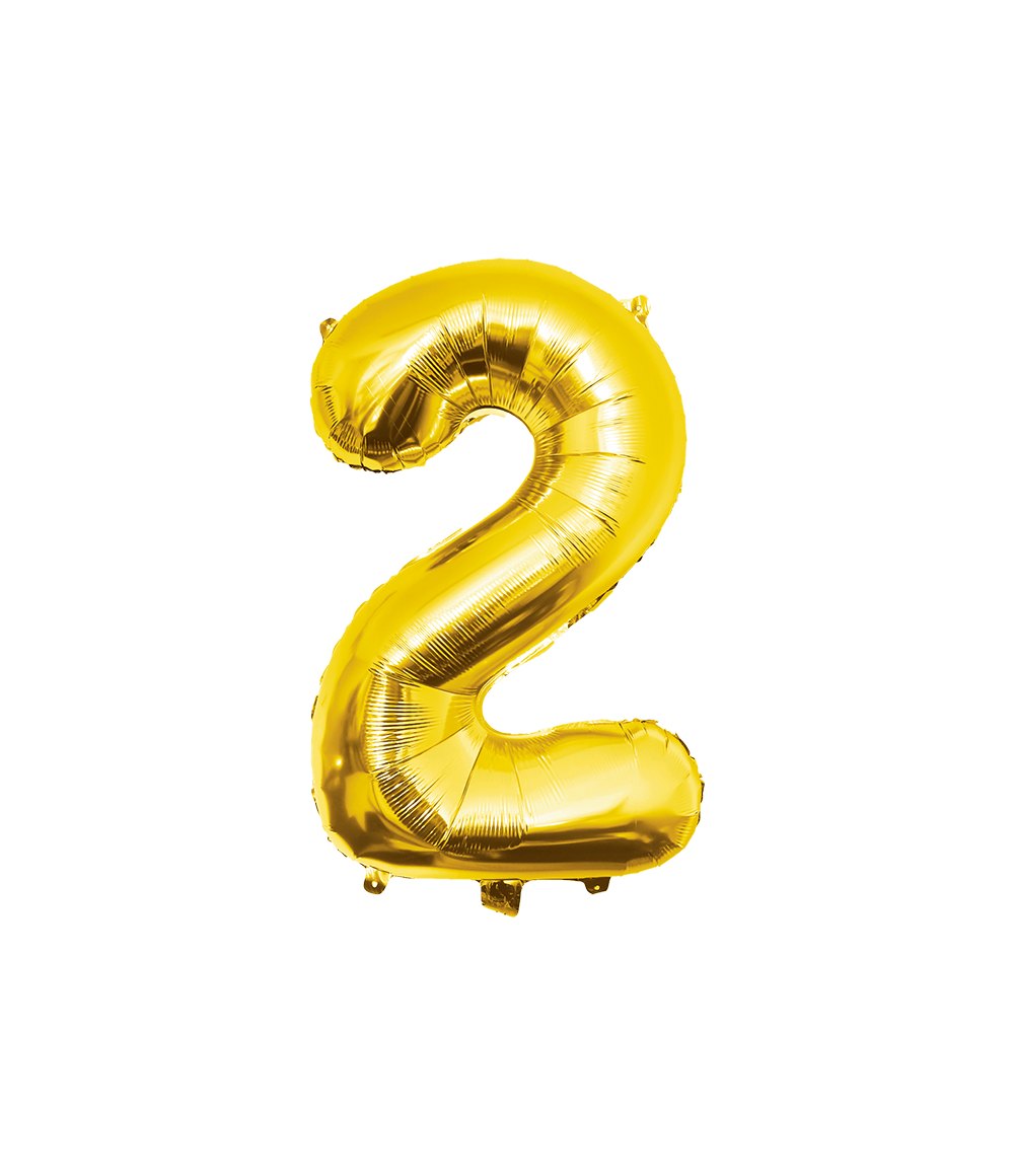 Folieballon Goud 86cm - Cijfer 0 t/m 9 Jaar