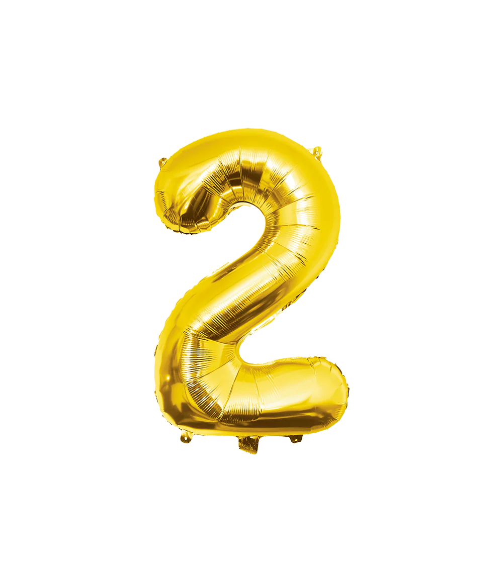 Folieballon 2 Jaar Goud XL 86 cm