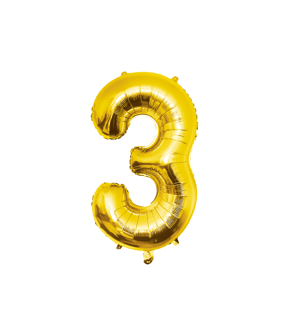 Folieballon Goud XL 86cm - Cijfer 0 t/m 9 Jaar