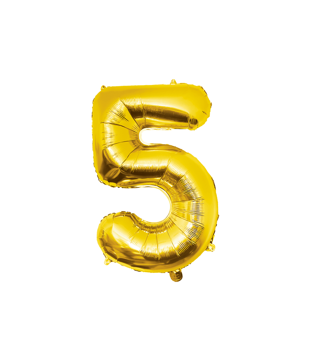 Folieballon Goud 86cm - Cijfer 0 t/m 9 Jaar