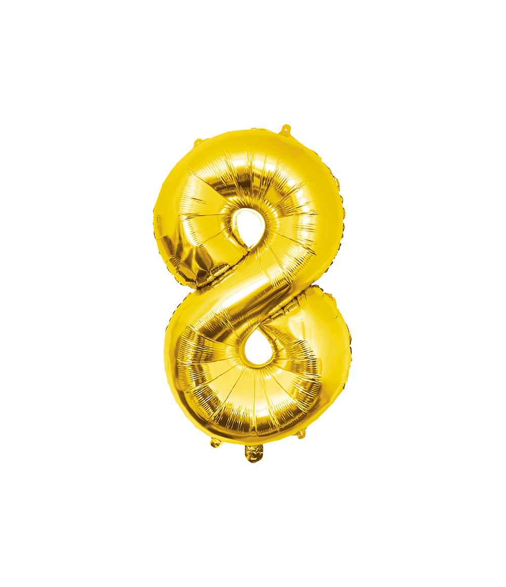 Folieballon Goud 86cm - Cijfer 0 t/m 9 Jaar