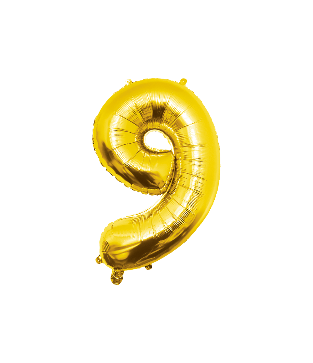 Folieballon Goud 86cm - Cijfer 0 t/m 9 Jaar