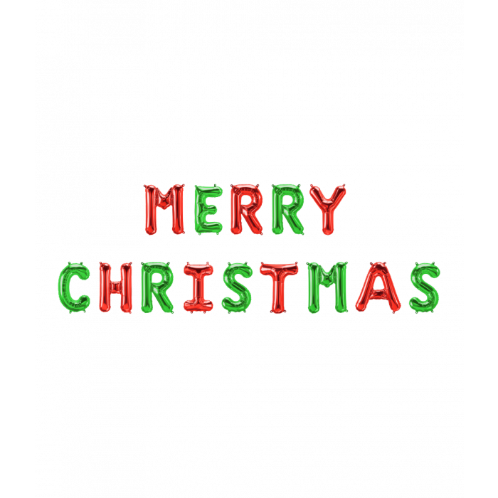Groen Rode Ballonnen Set Merry Christmas 1,9m