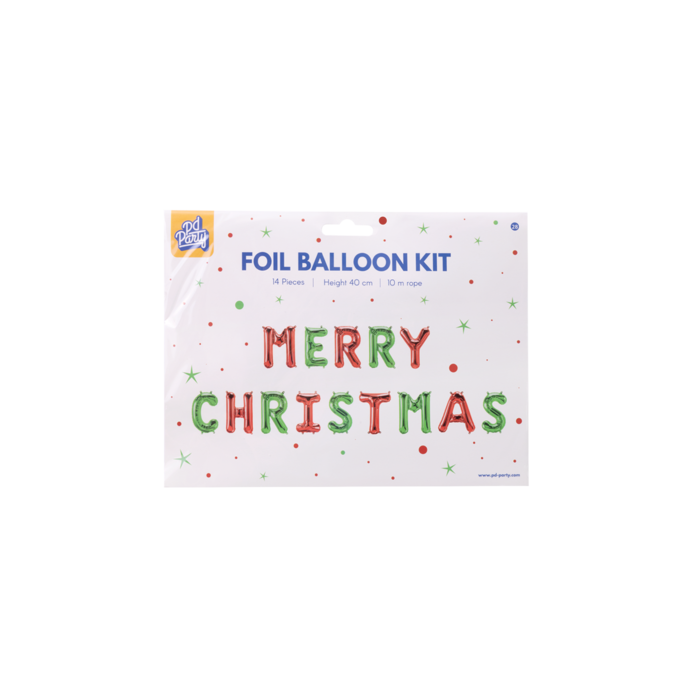 Groen Rode Ballonnen Set Merry Christmas 1,9m
