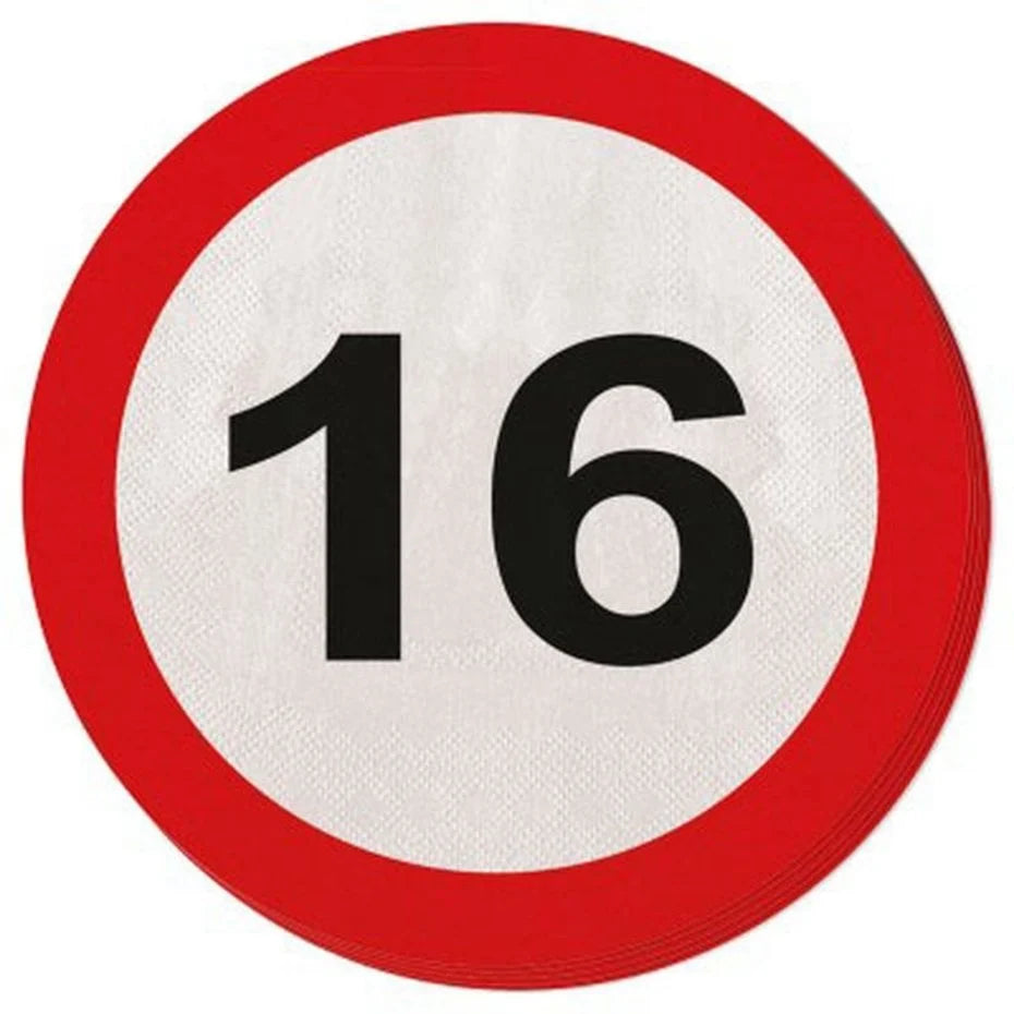 Servet Verkeersbord 16 jaar 20st