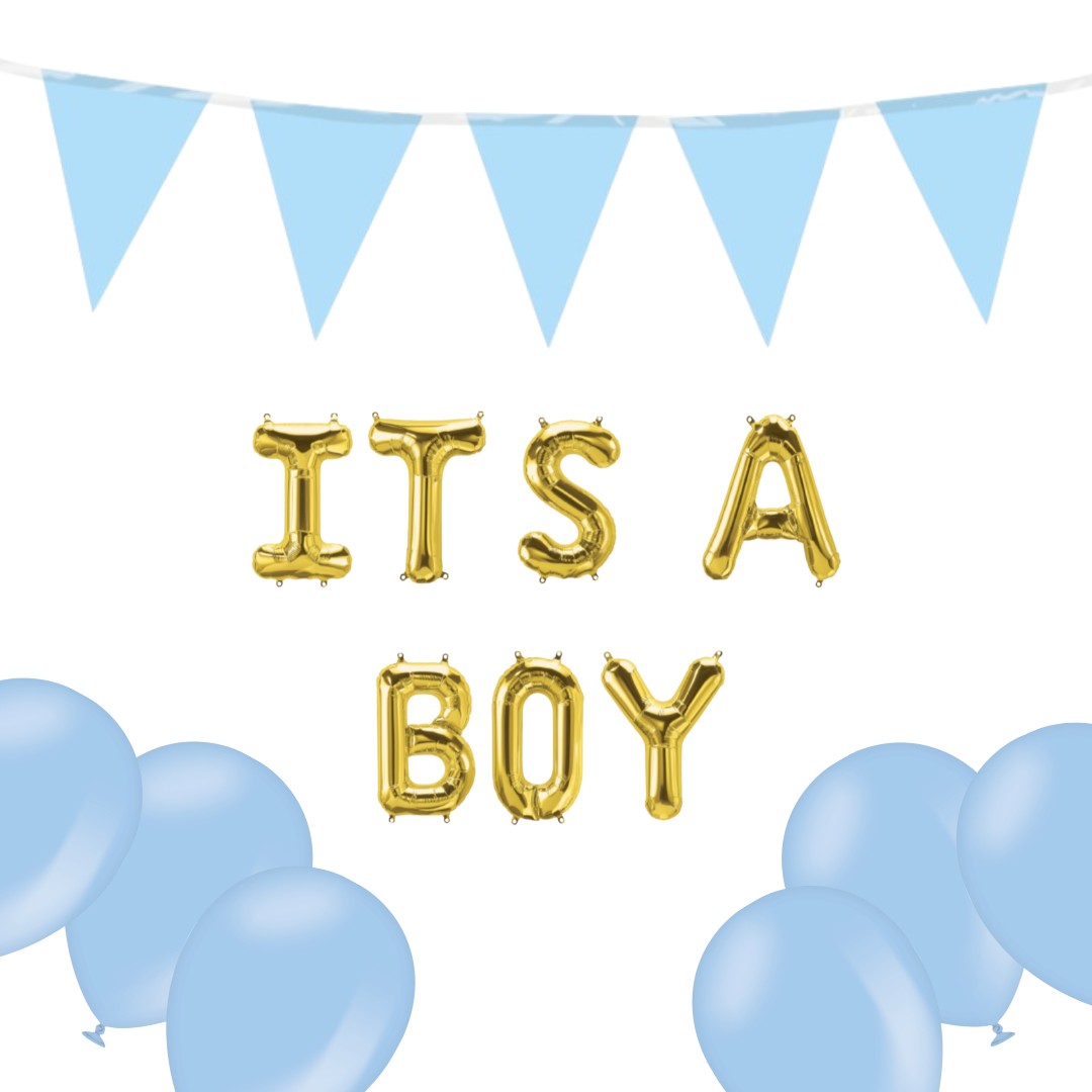 I'ts a Boy Versiering Pakket 12-delig