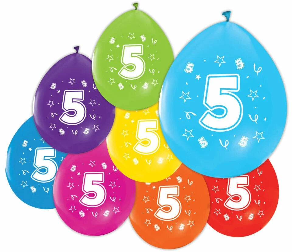 5 Jaar Ballonnen 31cm 8st