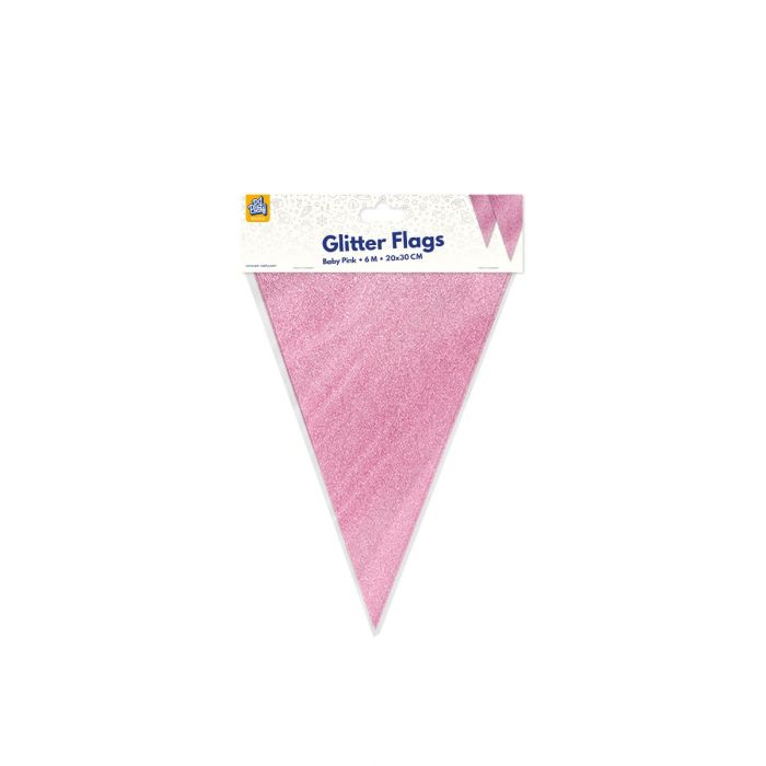 Vlaggenlijn Glitter Babyroze 6m
