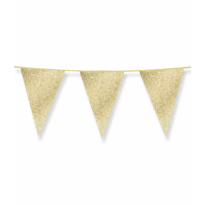 Vlaggenlijn Glitter Goud 6 m