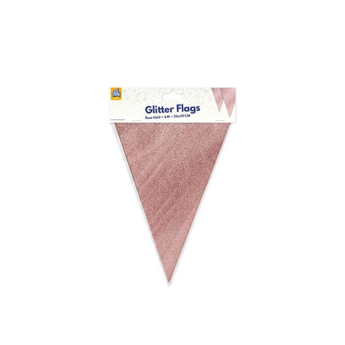 Vlaggenlijn Glitter Roségoud 6m