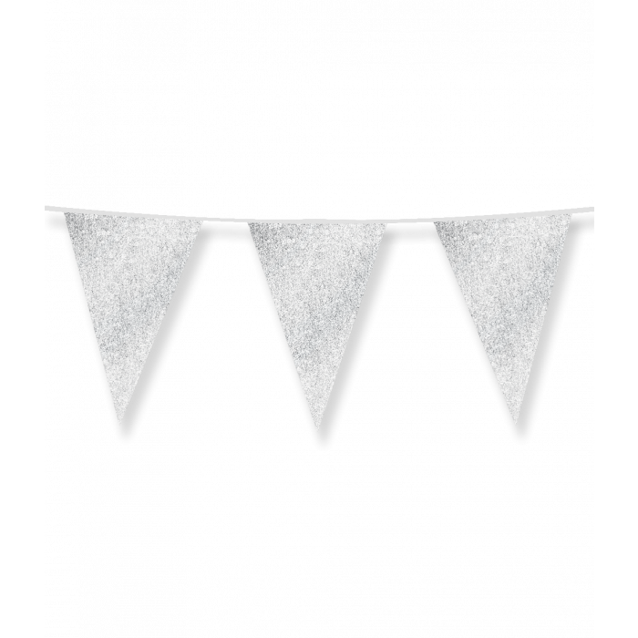 Vlaggenlijn Glitter Zilver 6m