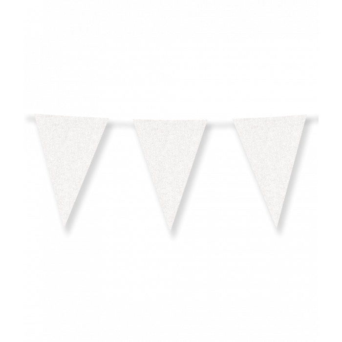 Vlaggenlijn Glitter Wit 6m
