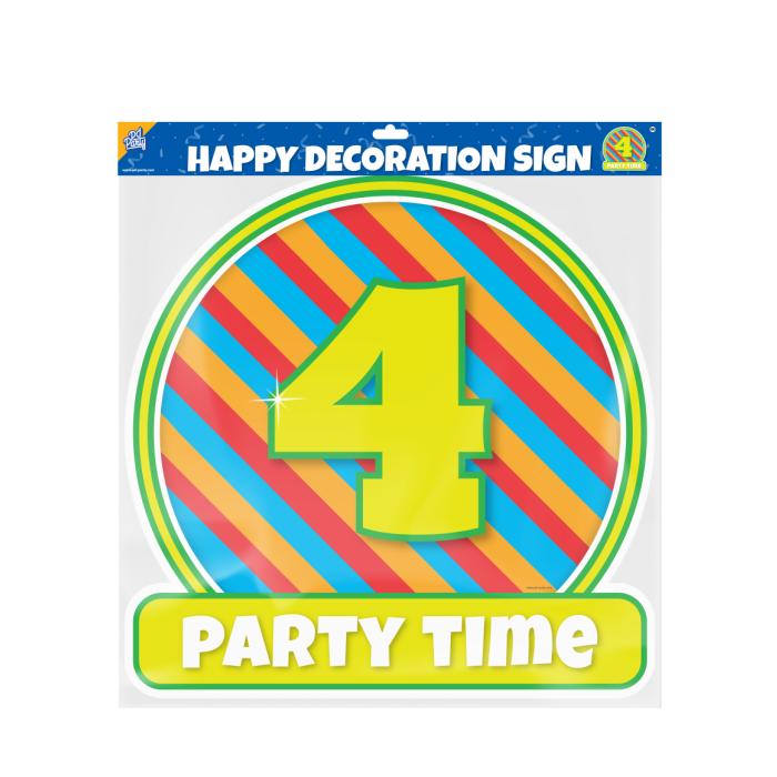 Huldeschild 4 Jaar Gekleurd 50cm
