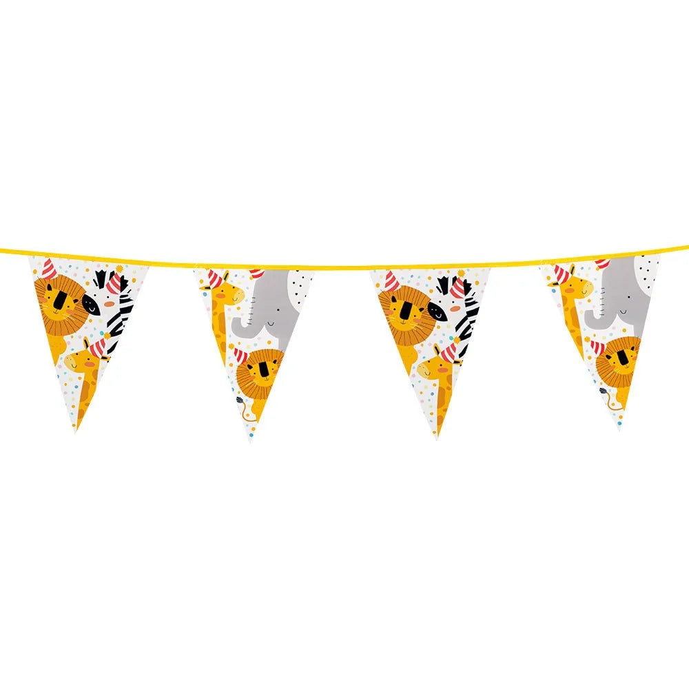 Jungle Safari Slinger 6 Meter – Vlaggen 20 x 30 cm – Jungle Feestversiering Kinderfeestje
