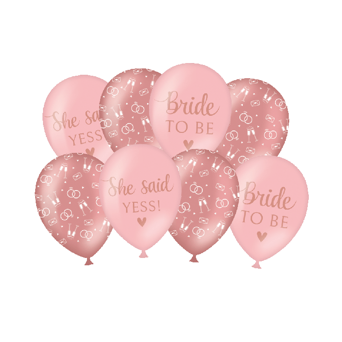 Ballonnen Bride To Be Roze 30cm 8 Stuks