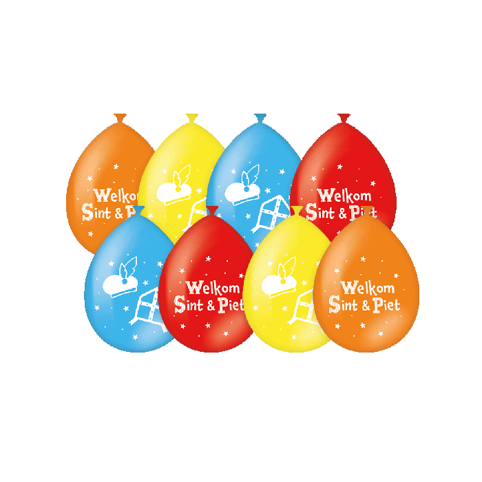 Ballonnen Sinterklaas 30cm 8st