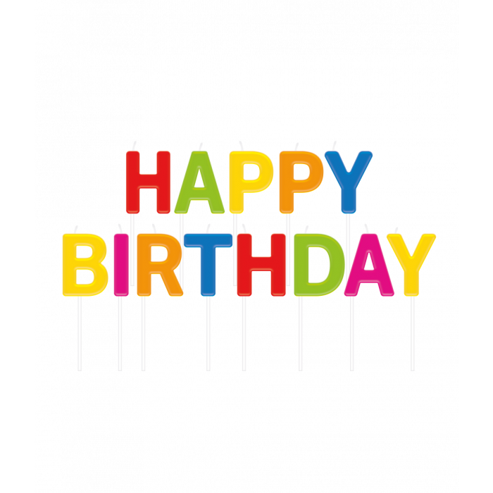 Kaarsjes Happy Birthday Multi Colour 13st