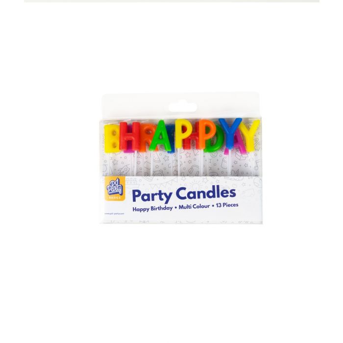 Kaarsjes Happy Birthday Multi Colour 13st