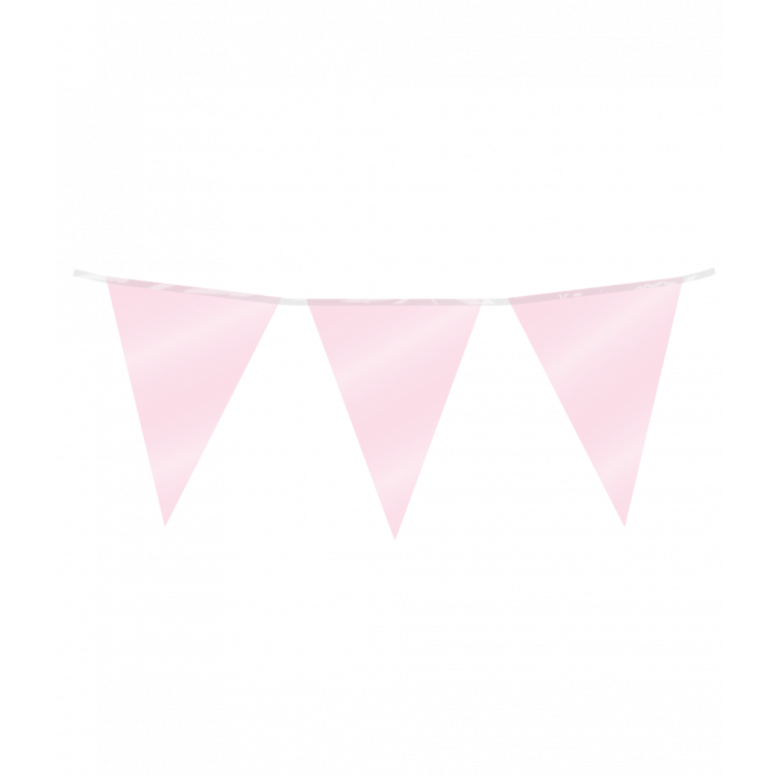 Vlaggenlijn Babyroze Folie 10 m