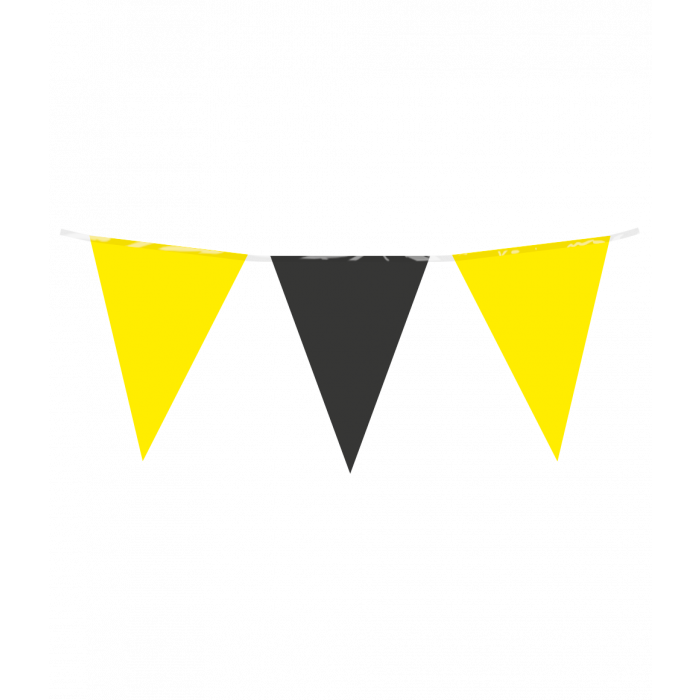 Vlaggenlijn Zwart Geel 10m