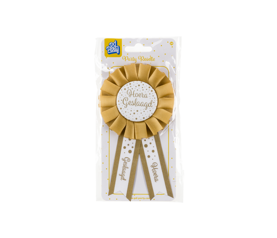 Goud Witte Rozet Hoera Geslaagd