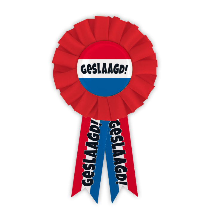 Party Rozet Geslaagd Rood Wit Blauw