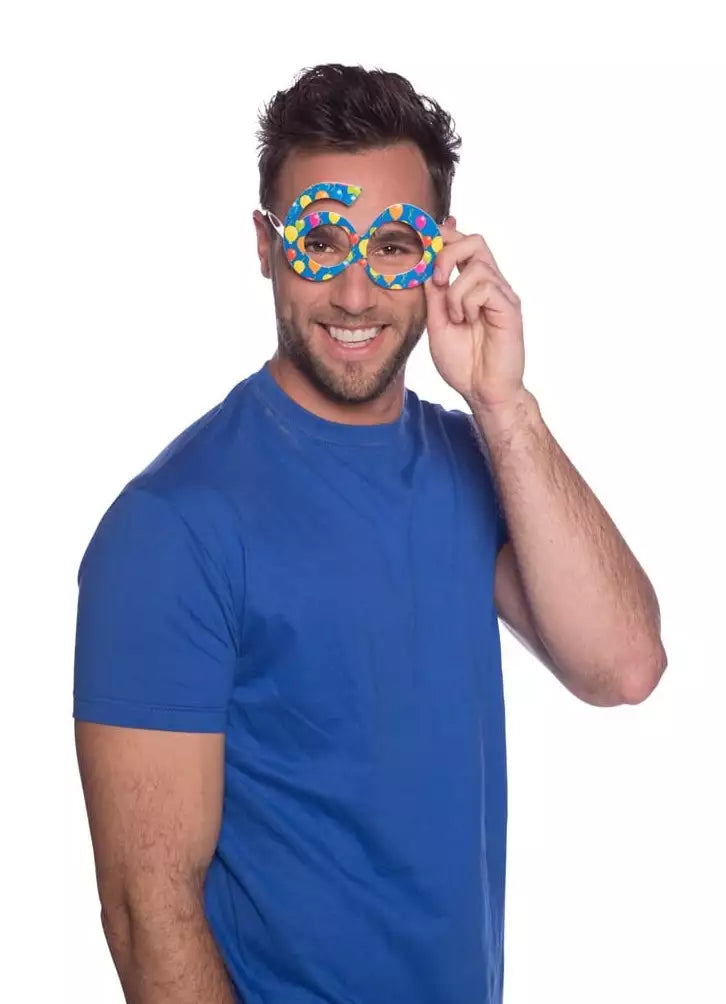 Feestbril 60e verjaardag blauw