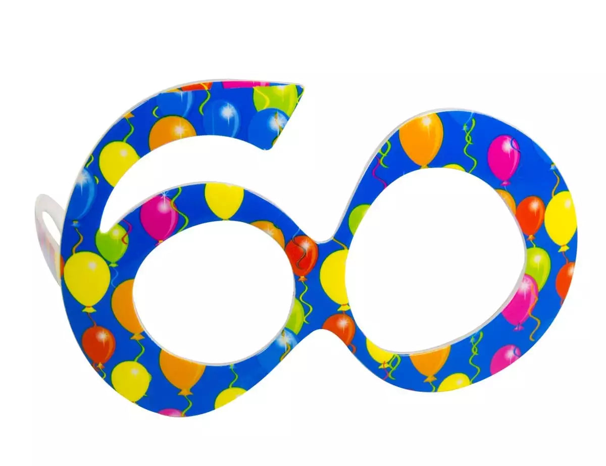 Feestbril 60e verjaardag blauw
