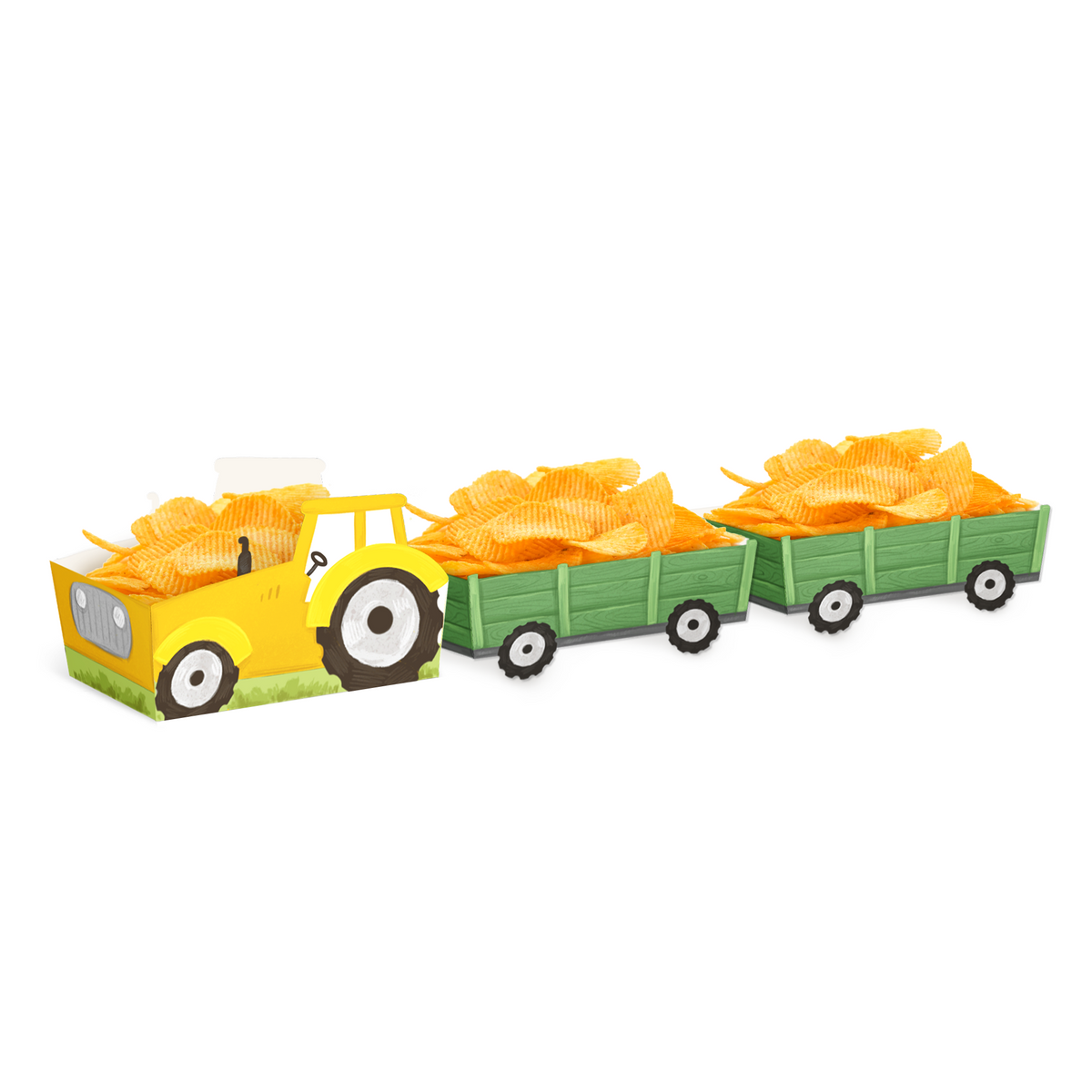 Tractor Snackbakjes Boerderij – Chipsbakjes Kinderfeestje 3 Stuks