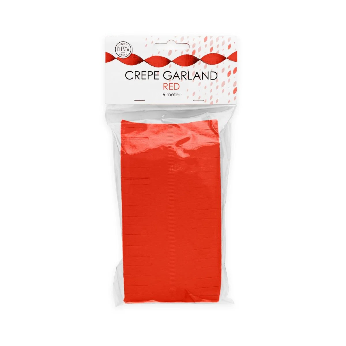 Rode Crepe Papier Slinger 6m