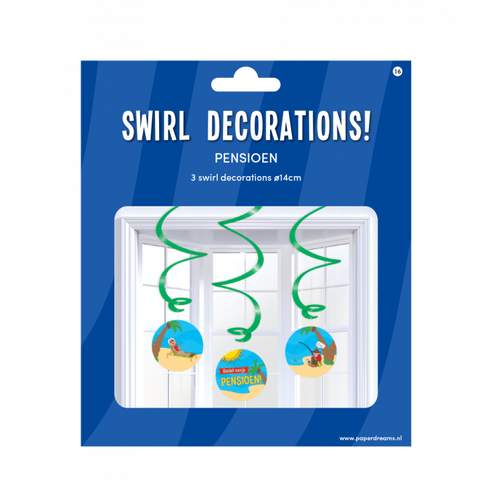 Swirl Decoraties Pensioen 14cm 3st