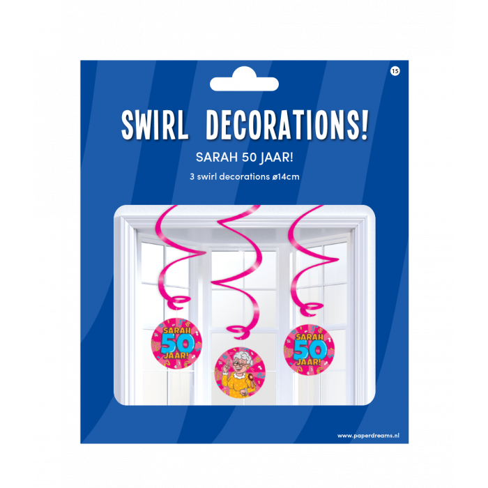 Swirl Decoraties Sarah 50 Jaar 14cm 3st