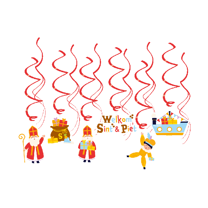 Swirl Decoraties Sinterklaas 70cm 12st