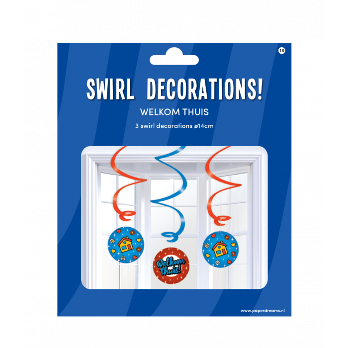 Swirl Decoraties Welkom Thuis 14cm 3st