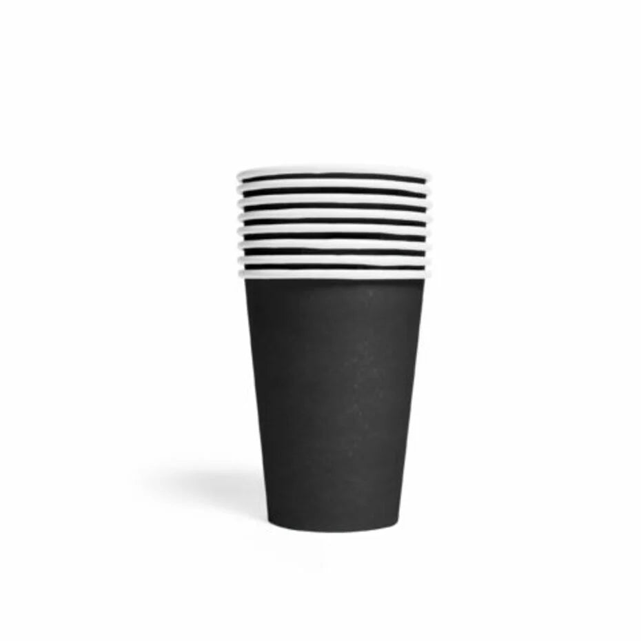 Zwarte Bekers 210ml 8 stuks