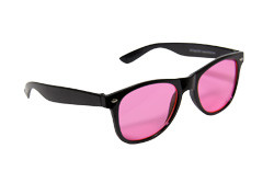 Zwarte Bluesbrother Bril met Roze Glazen afbeelding