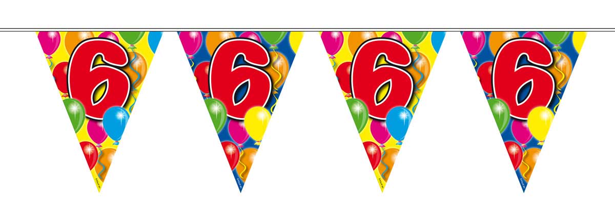 6 Jaar Slinger Balloons - 10 meter afbeelding