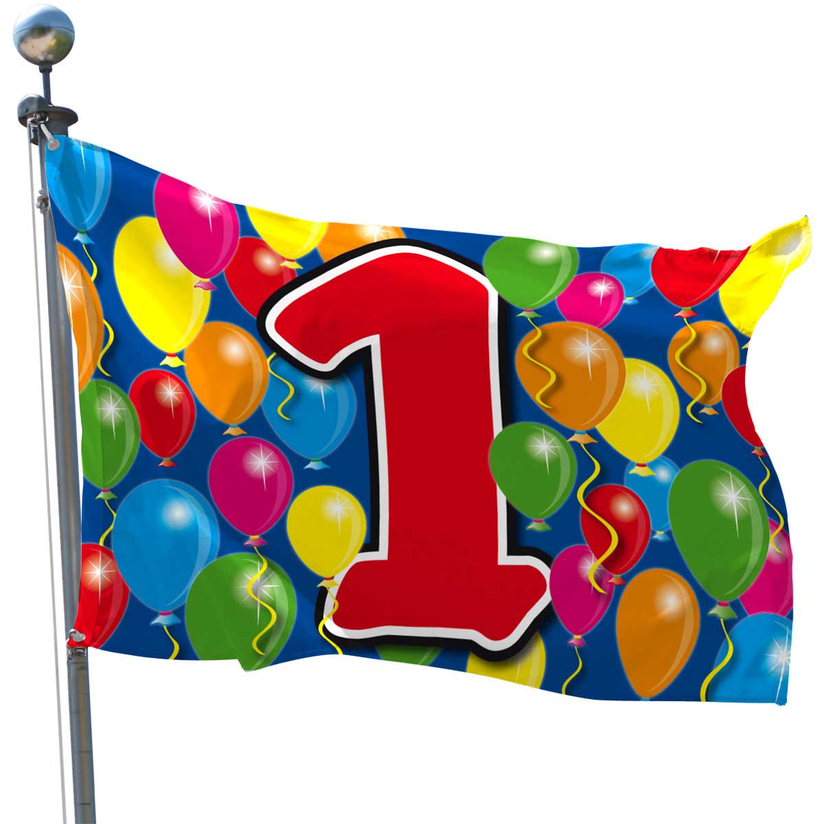 1 Jaar Vlag Balloons 60x90cm afbeelding