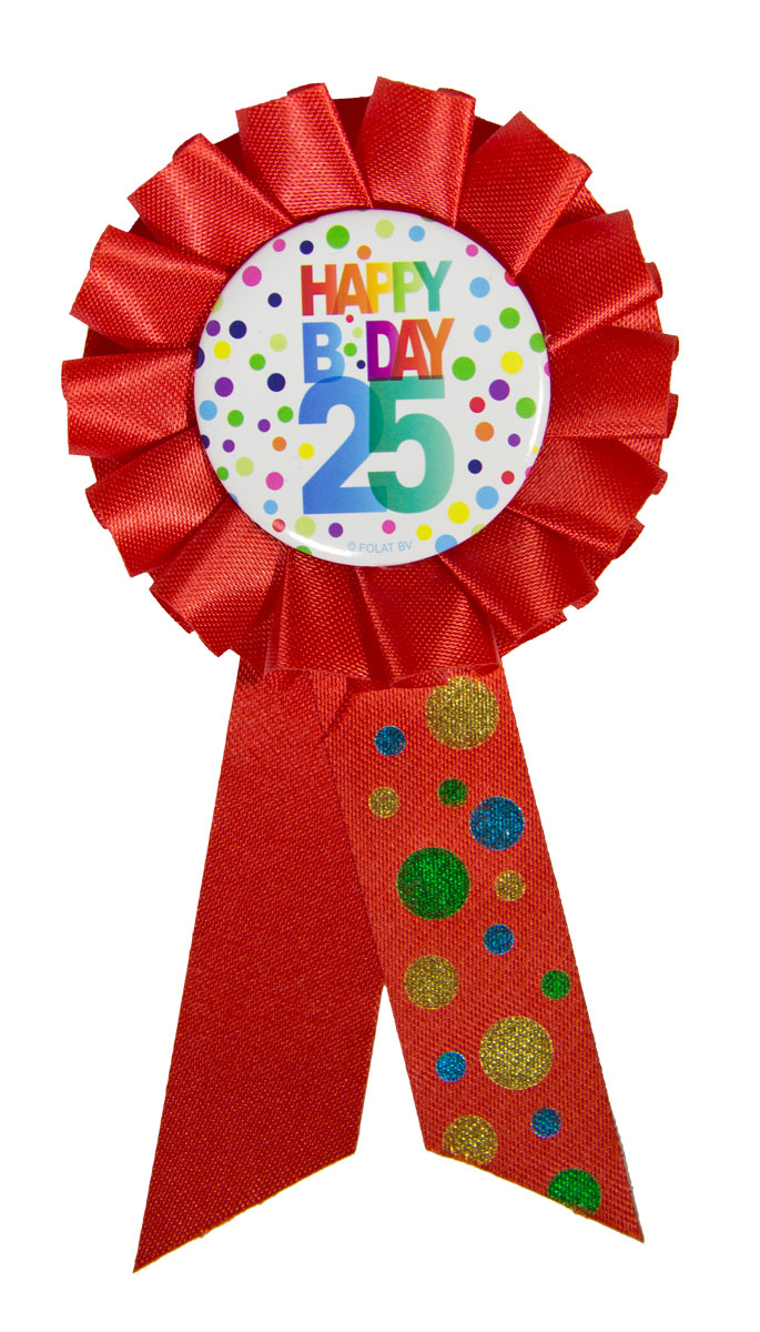 25 Jaar Happy Birthday Stippen Rozet afbeelding