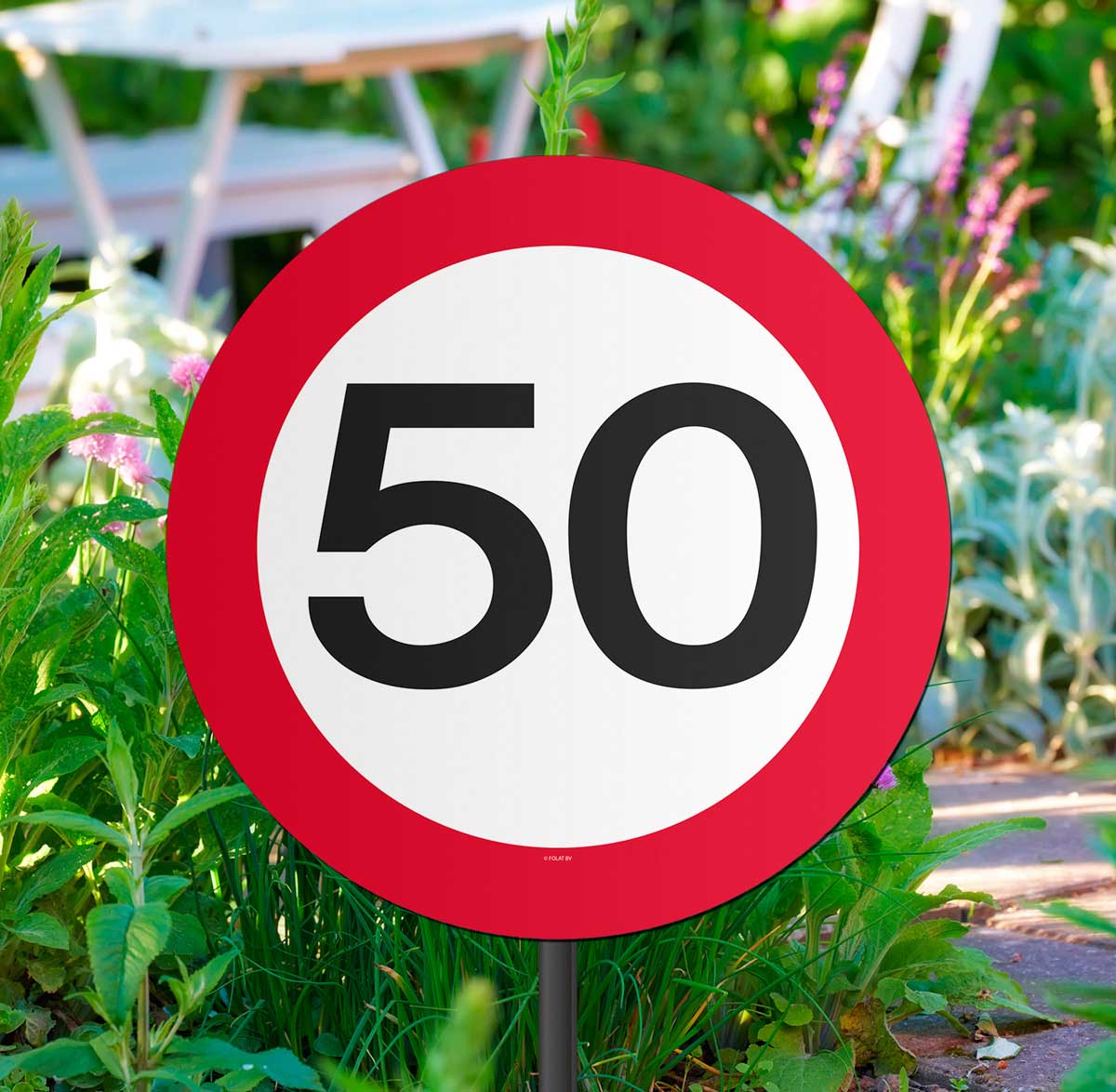 50 Jaar Verkeersbord Tuinbord afbeelding