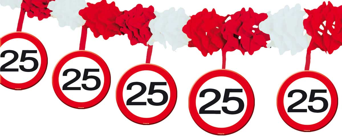 25 Jaar Verkeersbord Slinger met Onderhanger 
