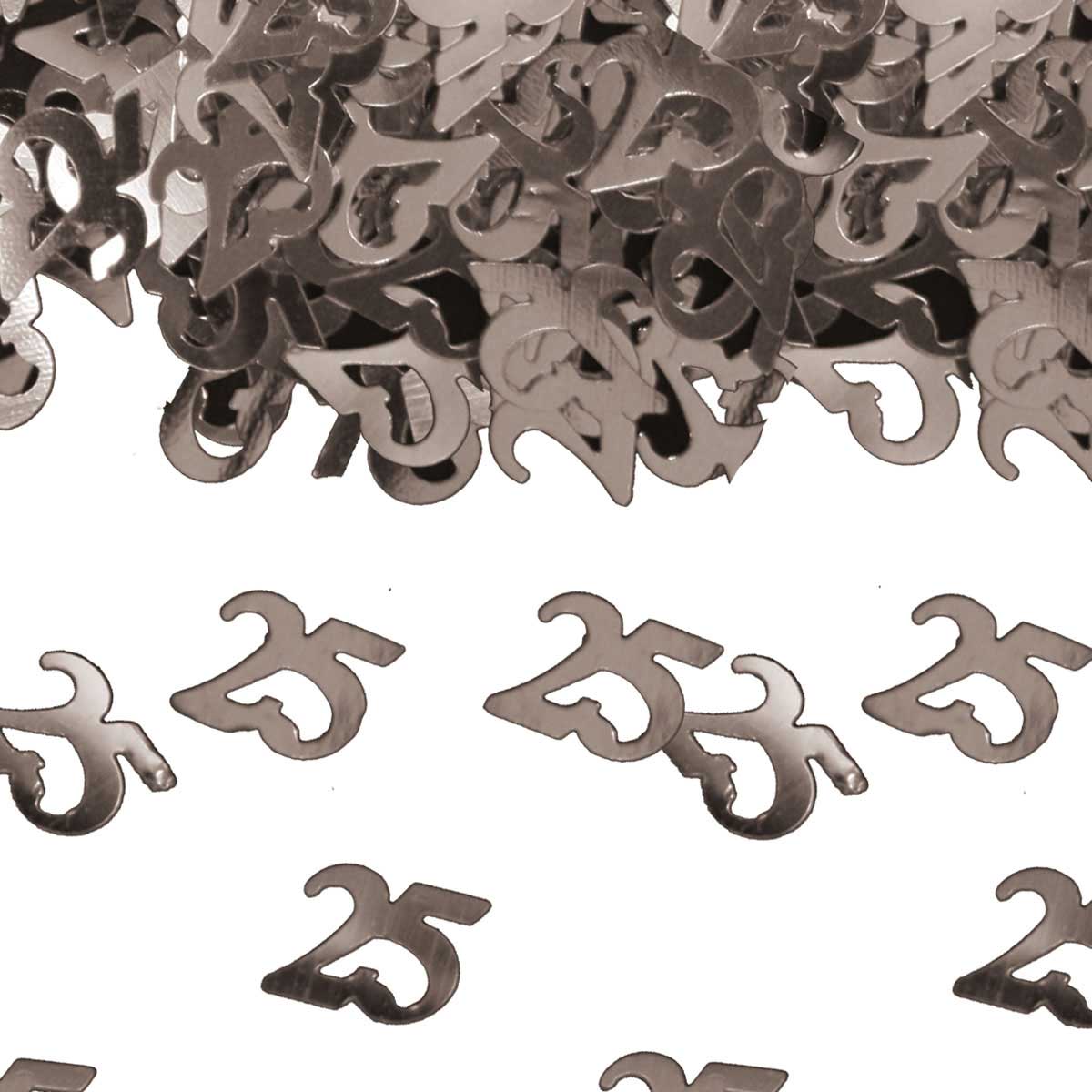 25 Jaar Tafeldecoratie / Sierconfetti Zilver afbeelding