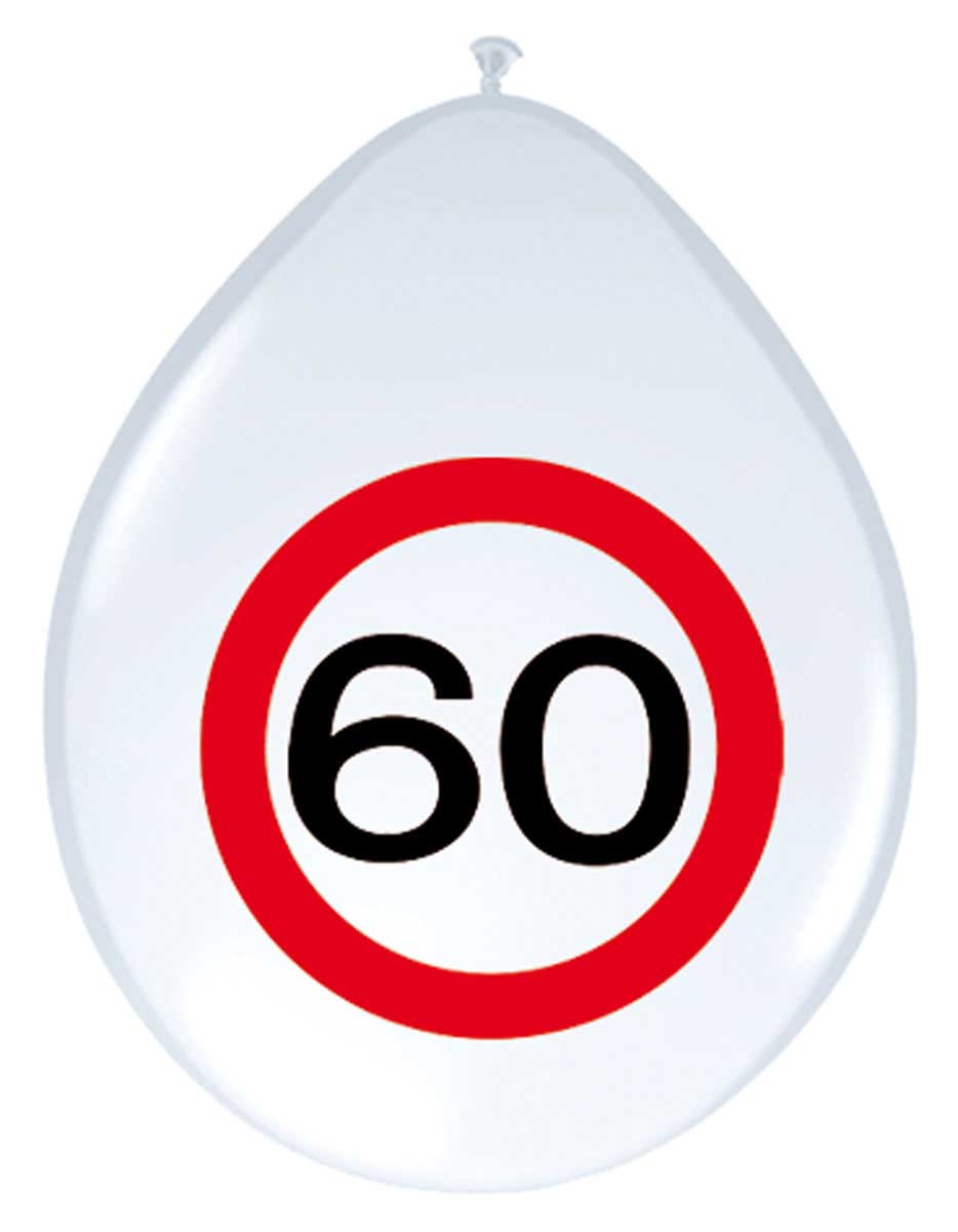 60 Jaar Verkeersbord Ballonnen - 8 stuks afbeelding