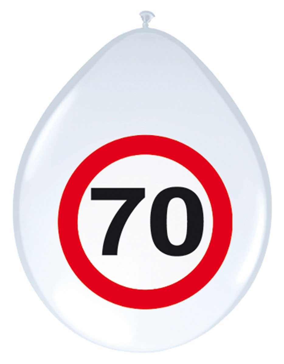 70 Jaar Verkeersbord Ballonnen - 8 stuks afbeelding