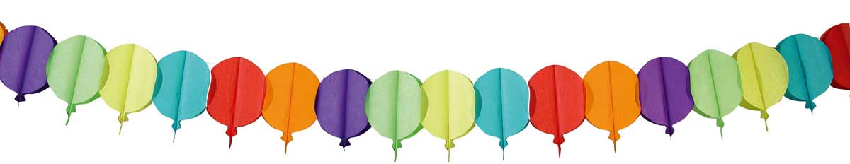 Slinger papier ballon meerkleurig - 6 mtr afbeelding